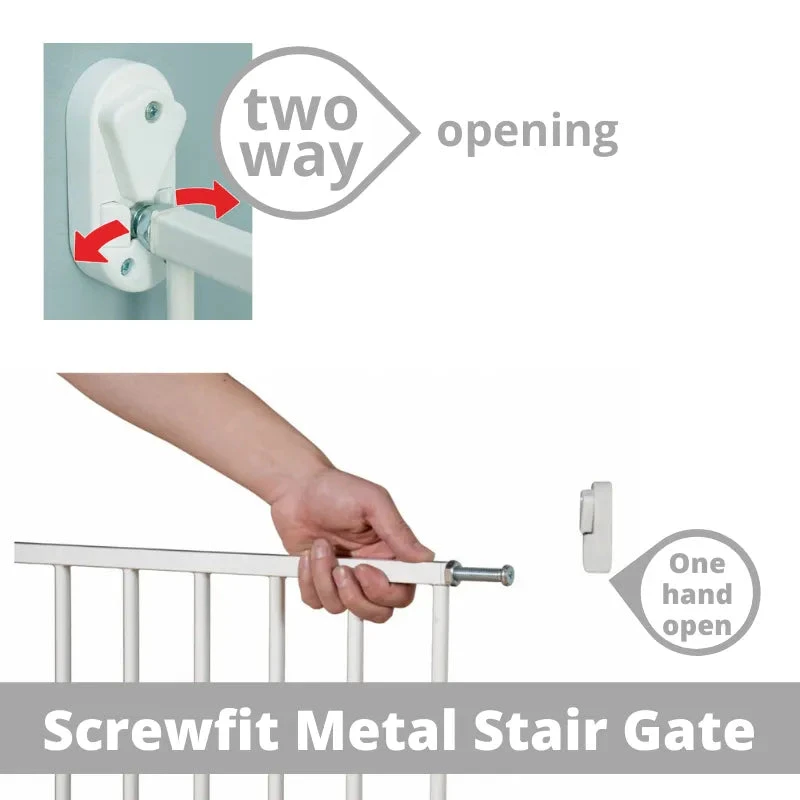 Callowesse Callowesse Metal Screw Fitted Baby Stair Gate W76-81cm - White Callowesse Callowesse Metal Screw Fitted Baby Stair Gate W76-81cm - White -Push Chair Expert Sales 1 3 png