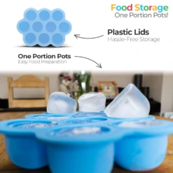 Callowesse Callowesse Silicone Food Portion Storage Container & Lid – Blue -Push Chair Expert Sales 1 Portion Pots 2