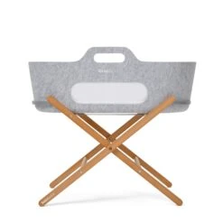 Snuz SnuzBaskit Light Grey Moses Basket & Natural Stand