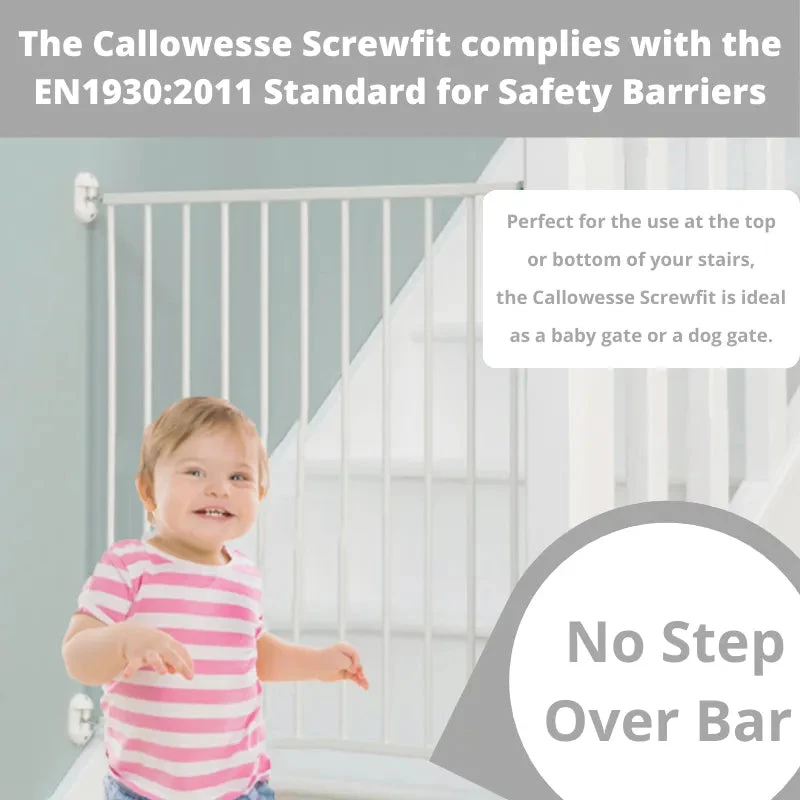 Callowesse Callowesse Metal Screw Fitted Baby Stair Gate W76-81cm - White Callowesse Callowesse Metal Screw Fitted Baby Stair Gate W76-81cm - White -Push Chair Expert Sales 2 3 png