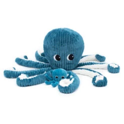 Les Ptipotos Les Ptipotos Plush Cuddly Toy: Olly The Octopus Dad & Baby - Blue -Push Chair Expert Sales 4895242700285 3