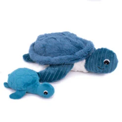 Les Ptipotos Les Ptipotos Plush Cuddly Toy: Tilly The Turtle Mum & Baby - Blue