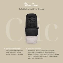 Silver Cross Silver Cross Clic Fleece Lined Footmuff - Almond -Push Chair Expert Sales 61hQxXIWj6L. AC SL1500