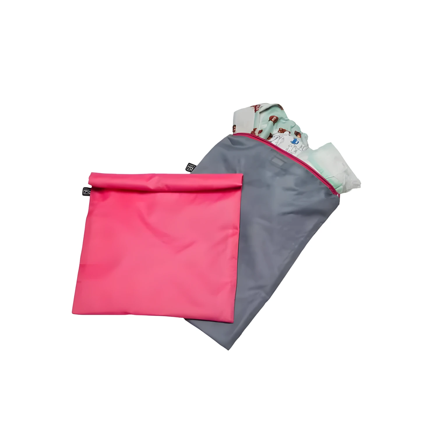 JL Childress JL Childress Wet-To-Go Zipped Nappy Bags Set - Pink / Grey JL Childress JL Childress Wet-To-Go Zipped Nappy Bags Set - Pink / Grey -Push Chair Expert Sales