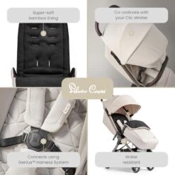 Silver Cross Silver Cross Clic Fleece Lined Footmuff - Almond -Push Chair Expert Sales 819BcFx2MDL. AC SL1500