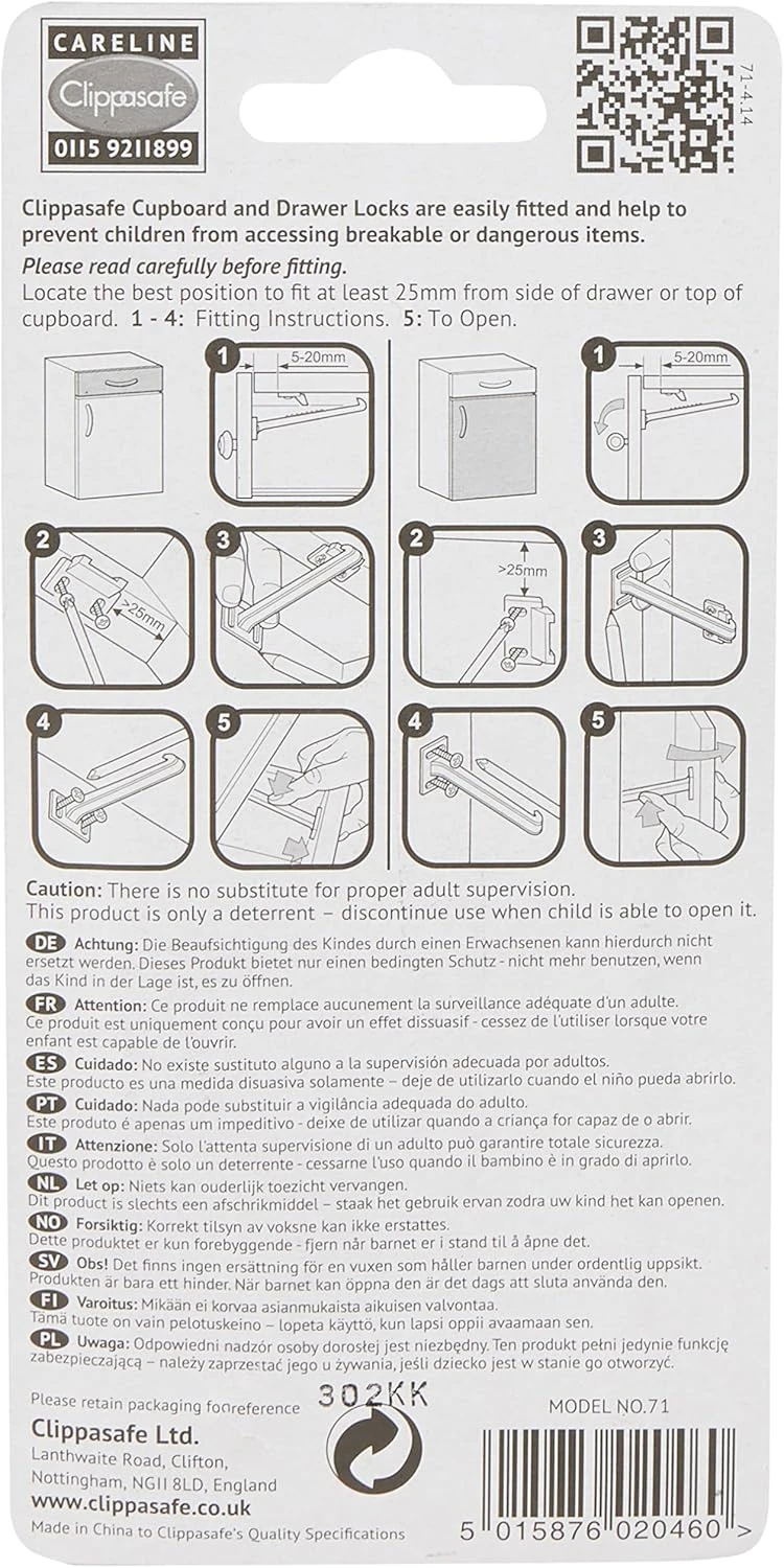 Clippasafe Clippasafe Cupboard and Drawer Locks – 6 Pack Clippasafe Clippasafe Cupboard And Drawer Locks – 6 Pack -Push Chair Expert Sales 81AtkeNFiwL. AC SL1500