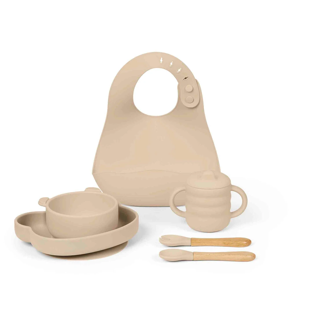 Ickle Bubba Ickle Bubba 6 Piece Bear Silicone Feeding Set includes Bowl, Plate, Bib, Cup & Cutlery - Beige Ickle Bubba Ickle Bubba 6 Piece Bear Silicone Feeding Set Includes Bowl, Plate, Bib, Cup & Cutlery - Beige -Push Chair Expert Sales 84 049 001 800 01
