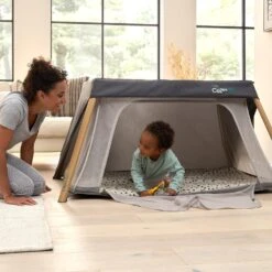 Tutti Bambini Tutti Bambini CoZee Go 3-in-1 Bassinet, Travel Cot & Playpen - Day & Night Bundle – Oak & Charcoal -Push Chair Expert Sales 91 qgwFvTWL. AC SL1500 2