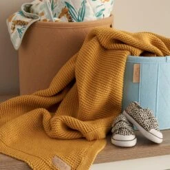 Tutti Bambini Tutti Bambini Chunky Knitted Baby Blanket 75 X 100cm - Ochre -Push Chair Expert Sales 91jFSNUcksL. AC SL1500