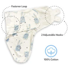 Callowesse Callowesse Newborn Baby Swaddle 0-3 Months – Bunny Buddies -Push Chair Expert Sales Bunny buddies Annotations png