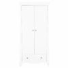 CuddleCo Cuddleco Clara Double Nursery Wardrobe - Satin White 1 CuddleCo Cuddleco Clara Double Nursery Wardrobe - Satin White -Push Chair Expert Sales Clara 2 Double Door Wardrobe Satin white