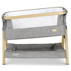 Tutti Bambini Tutti Bambini CoZee Mini Me Play Crib - Oak & Charcoal -Push Chair Expert Sales Cosee Light grey Tileted angle