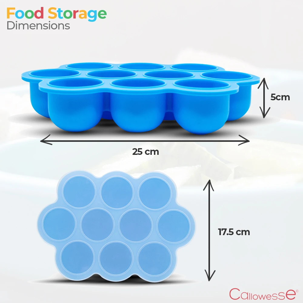 Callowesse Callowesse Silicone Food Portion Storage Container & Lid – Green Callowesse Callowesse Silicone Food Portion Storage Container & Lid – Green -Push Chair Expert Sales Dimensions 4 1