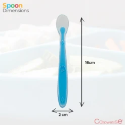 Callowesse Callowesse Silicone Weaning Spoon – Blue 6 Callowesse Callowesse Silicone Weaning Spoon – Blue -Push Chair Expert Sales Dimensions 7 2
