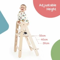 MamaToyz MamaToyz Folding Learning Tower Natural Beech Wood Montessori Child Safety Platform -Push Chair Expert Sales Folding Learning Tower Adjustable Height 1500 2