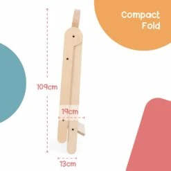 MamaToyz MamaToyz Folding Learning Tower Natural Beech Wood Montessori Child Safety Platform -Push Chair Expert Sales Folding Learning Tower Compact Fold 1500