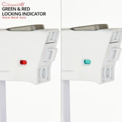 Callowesse Callowesse Metal Mesh Baby Stair Gate - Glacial White -Push Chair Expert Sales Green Red Locking Indicator 1 png
