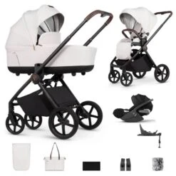Venicci Venicci Claro Travel System Bundle With Accessories, Cybex Cloud T & ISOFIX Base - Vanilla