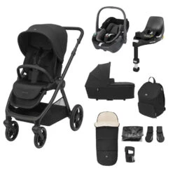 Maxi-Cosi Maxi Cosi Oxford Complete Travel System Bundle With Pebble 360 & ISOFIX Base - Twillic Black