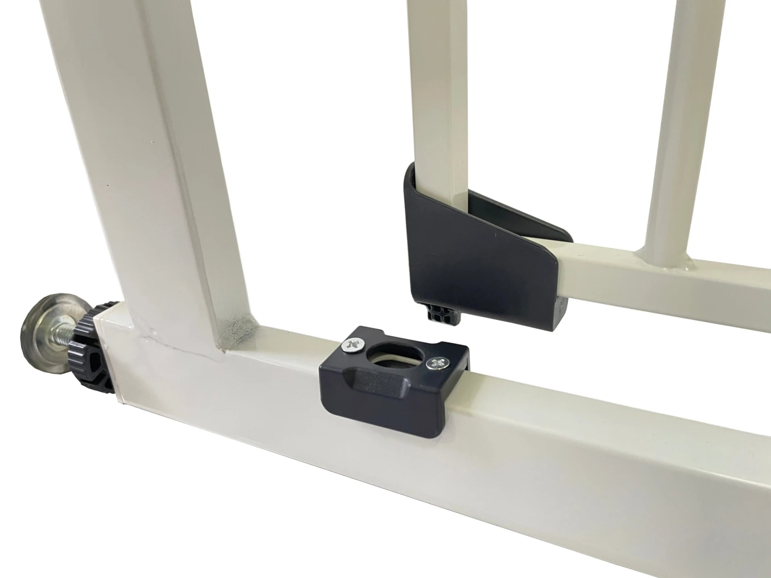 Callowesse Callowesse Kuvasz Tall & Narrow Baby Stair Gate - White Callowesse Callowesse Kuvasz Tall & Narrow Baby Stair Gate - White -Push Chair Expert Sales Kuvasz Bottom Locking Mechanism Open scaled 3