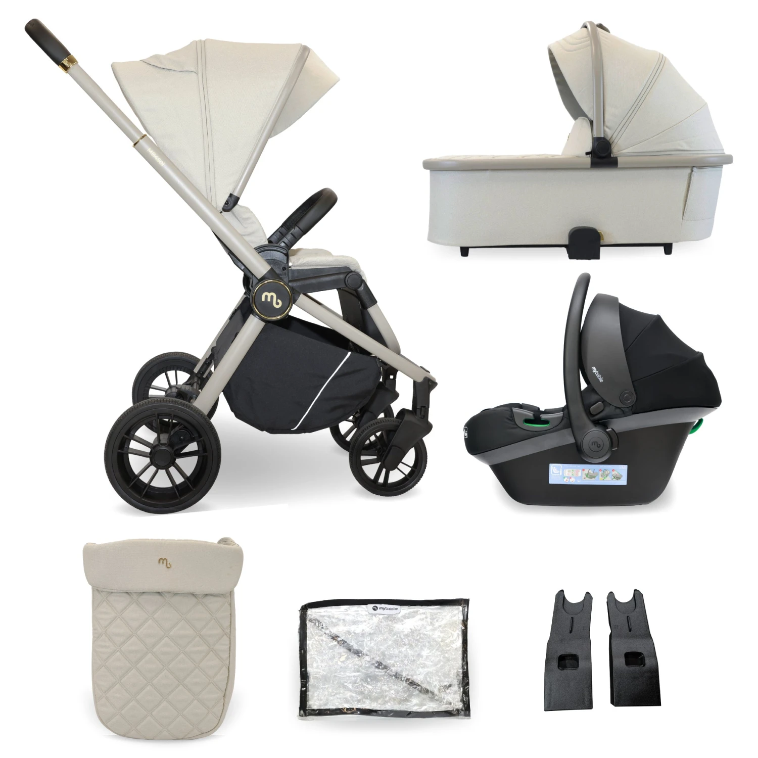 My Babiie My Babiie 450i Travel System with Infant Carrier - Ivory My Babiie My Babiie 450i Travel System With Infant Carrier - Ivory -Push Chair Expert Sales MB450IV side3