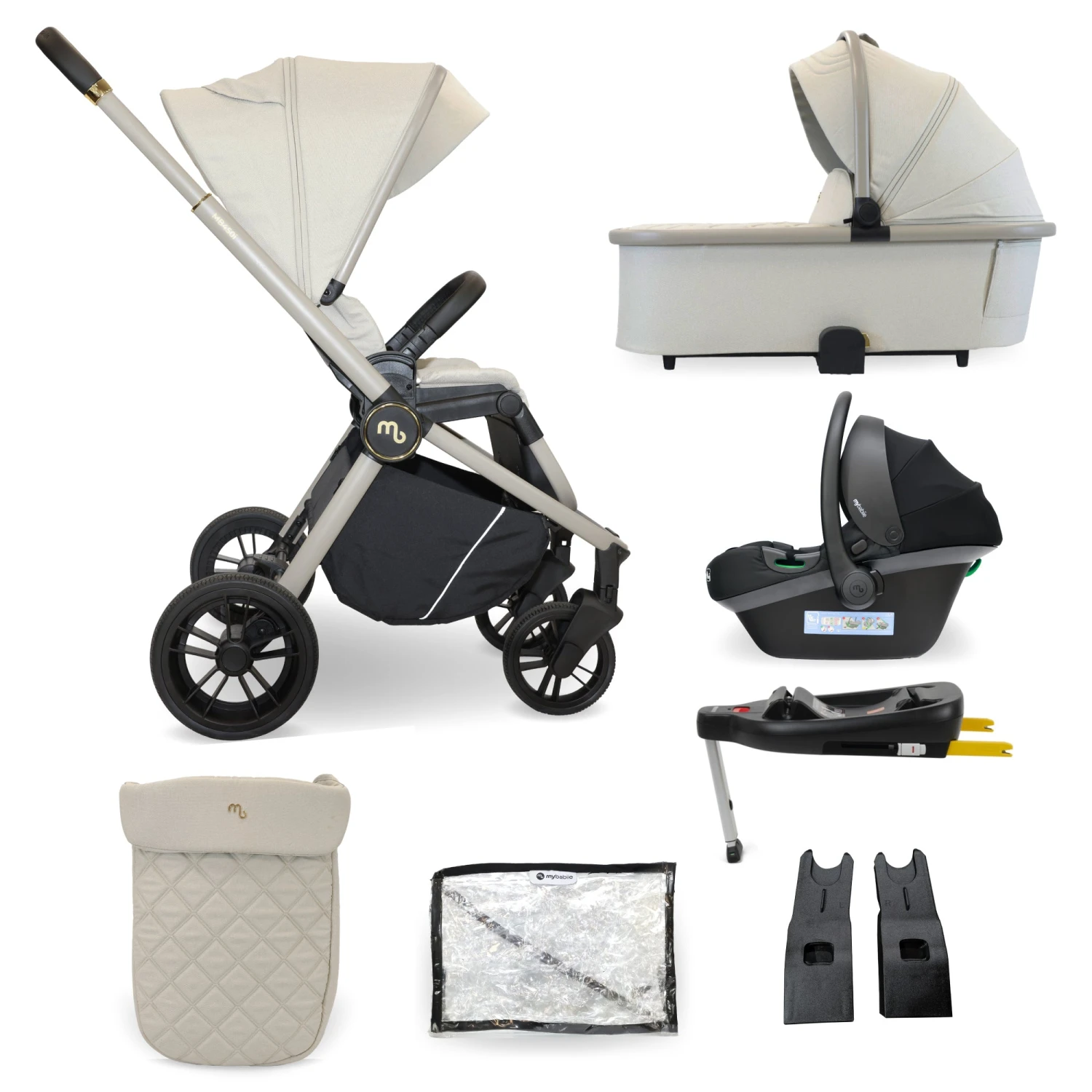 My Babiie My Babiie 450i Travel System with Infant Carrier - Ivory My Babiie My Babiie 450i Travel System With Infant Carrier - Ivory -Push Chair Expert Sales MB450IV side4