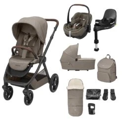 Maxi-Cosi Maxi Cosi Oxford Premium Travel System Bundle With Pebble Pro & ISOFIX Base - Twillic Truffle