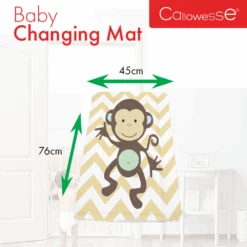 Callowesse Callowesse Soft Foam Baby Changing Mat - Monkey Chevron -Push Chair Expert Sales Monkey Dimensions