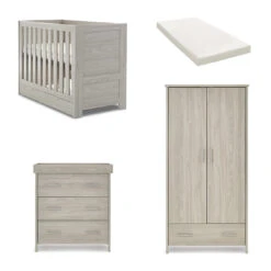 Obaby Obaby Nika Mini 3 Piece Nursery Furniture Set With Cot Bed, Dresser & Wardrobe – Grey Wash 18 Obaby Obaby Nika Mini 3 Piece Nursery Furniture Set With Cot Bed, Dresser & Wardrobe – Grey Wash -Push Chair Expert Sales Obaby Nika Mini 3pc GREY drawer eco foam mattress