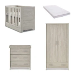 Obaby Obaby Nika Mini 3 Piece Nursery Furniture Set With Cot Bed, Dresser & Wardrobe – Grey Wash 20 Obaby Obaby Nika Mini 3 Piece Nursery Furniture Set With Cot Bed, Dresser & Wardrobe – Grey Wash -Push Chair Expert Sales Obaby Nika Mini 3pc GREY drawer pocket sprung mattress