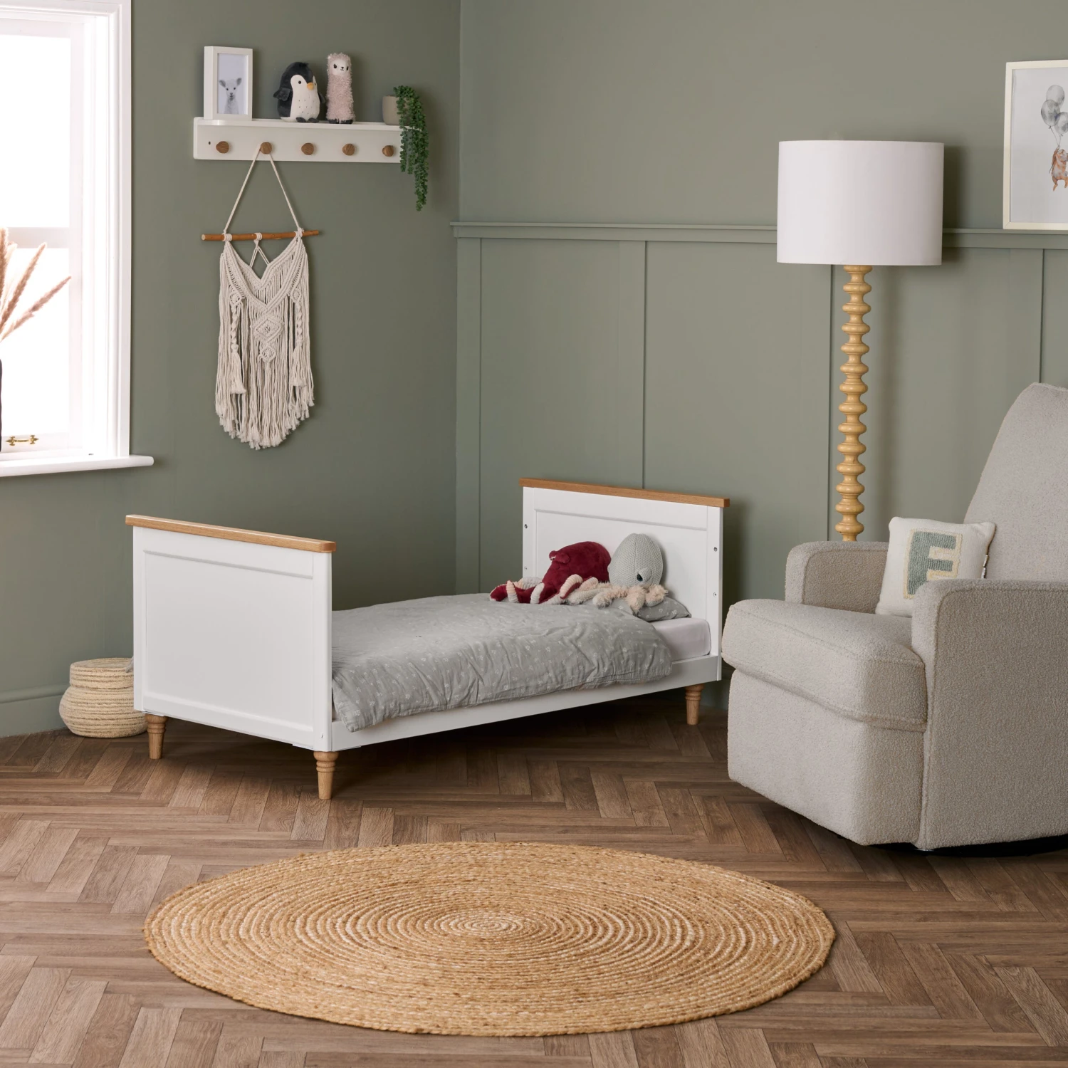 Obaby Obaby Orla Cot Bed - White & Oak Obaby Obaby Orla Cot Bed - White & Oak -Push Chair Expert Sales Obaby Orla Cot Bed Toddler Bed Mode Square scaled 2