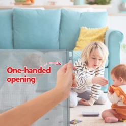 Callowesse Callowesse Air Retractable Stair Safety Gate 0-140cm – Grey -Push Chair Expert Sales One Handed Opening grey