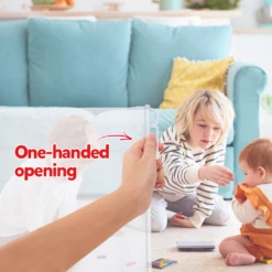 Callowesse Callowesse Air Retractable Stair Safety Gate 0-140cm – White -Push Chair Expert Sales One Handed Opening white