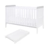 Tutti Bambini Tutti Bambini Rio Cot Bed With Cot Top Changer & Mattress - White & Dove Grey -Push Chair Expert Sales Rio CB White Dove Grey 2