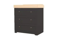 Tutti Bambini Tutti Bambini Rio 2 Piece Nursery Furniture Set With Cot Bed, Cot Top Changer And Dresser - Slate Grey / Oak -Push Chair Expert Sales Rio Chest Slate Grey Oak 2 1