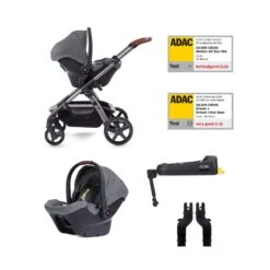 Silver Cross Silver Cross Wave 3 Single To Double Travel System With Dream Car Seat And Motion 2 360 Car Seat - Onyx -Push Chair Expert Sales SX NationalsCarousel MasterTemplate Wave lunar digi5 2