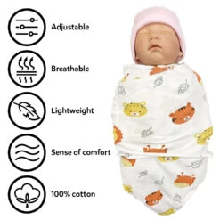 Callowesse Callowesse Newborn Baby Swaddle 0-3 Months – Safari Friends -Push Chair Expert Sales Safari friends icons png