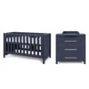 Tutti Bambini Tutti Bambini Tivoli 2 Piece Nursery Furniture Set With Cot Bed & Dresser - Navy -Push Chair Expert Sales Tivoli 2 Pcs Room Set Navy 3 1
