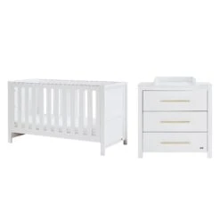 Tutti Bambini Tutti Bambini Tivoli 2 Piece Nursery Furniture Set With Cot Bed & Dresser - White