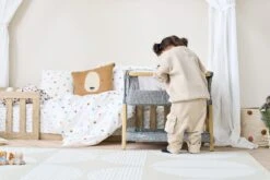 Tutti Bambini Tutti Bambini CoZee Mini Me Play Crib - Oak & Charcoal -Push Chair Expert Sales Tutti Bambini Lifestyle 1809240640