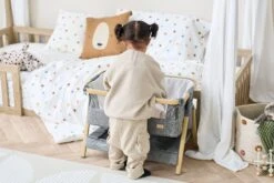 Tutti Bambini Tutti Bambini CoZee Mini Me Play Crib - Oak & Charcoal -Push Chair Expert Sales Tutti Bambini Lifestyle 1809240657