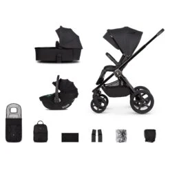 Venicci Venicci Upline 2 Travel System With Accessories And Tiago Car Seat - All Black