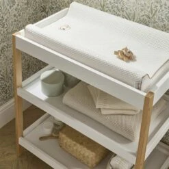 CuddleCo CuddleCo Nola Changing Unit Table - White / Natural 4 CuddleCo CuddleCo Nola Changing Unit Table - White / Natural -Push Chair Expert Sales cuddleco nola change white natural lifestyle 2
