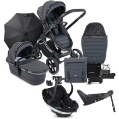 ICandy ICandy Peach 7 Complete Travel System With BeSafe Go Beyond And ISOFIX Base - Dark Grey