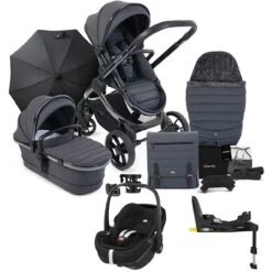 ICandy ICandy Peach 7 Complete Travel System With Maxi Cosi Pebble Pro 2 And ISOFIX Base - Dark Grey