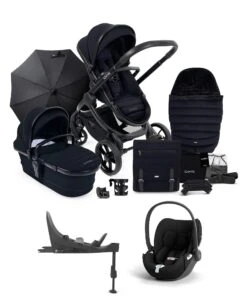 ICandy ICandy Peach 7 Complete Travel System With Cybex Cloud T And ISOFIX Base - Black Edition