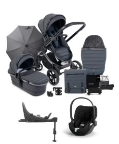 ICandy ICandy Peach 7 Complete Travel System With Cybex Cloud T And ISOFIX Base - Dark Grey