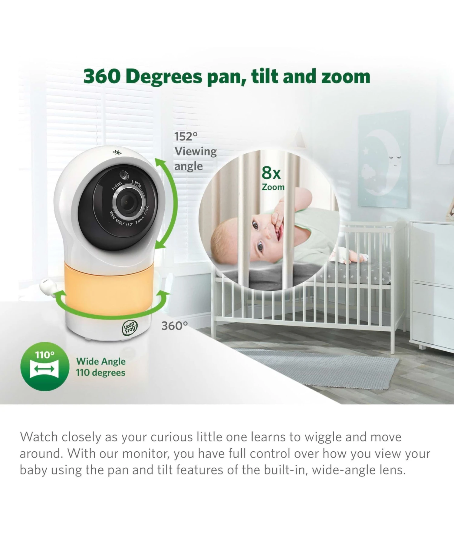 Leapfrog LeapFrog LF1911HD Smart Wi-Fi Baby Monitor with Colour Night Vision Leapfrog LeapFrog LF1911HD Smart Wi-Fi Baby Monitor With Colour Night Vision -Push Chair Expert Sales leapfrog leapfrog lf1911 hd baby monitor with motorized pan tilt camera white 36239446605989 1024x1024 2x 7ad153c6 b400 4f5a 9796 714535a19d05