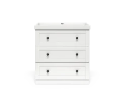 Silver Cross Silver Cross Bromley 2 Piece Nursery Furniture Set With Convertible Cot Bed To Toddler Bed & Dresser - White -Push Chair Expert Sales main dresser