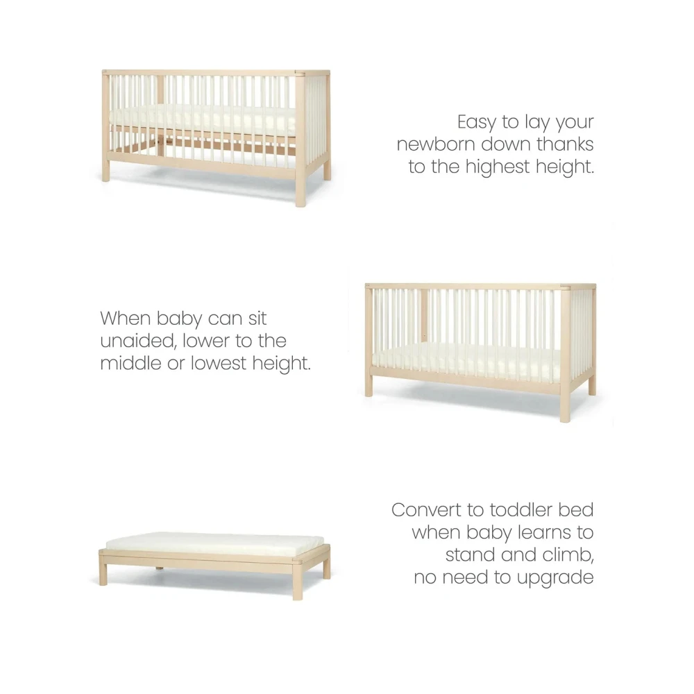 Mamas & Papas Mamas & Papas Solo Cot Bed - White / Natural Mamas & Papas Mamas & Papas Solo Cot Bed - White / Natural -Push Chair Expert Sales mamas papas cot beds solo cotbed white natural 7